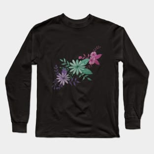 Watercolor Floral Illustration Long Sleeve T-Shirt